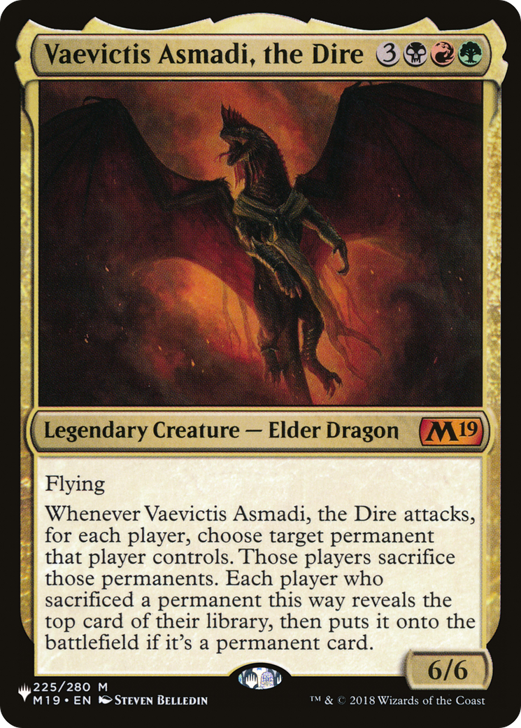 Vaevictis Asmadi, the Dire (LIST-M19-225) [The List] MTG Single Wizards of the Coast