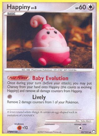 Happiny (52/123) Reverse Holofoil [DP: Mysterious Treasures] Pokemon Single Pokémon