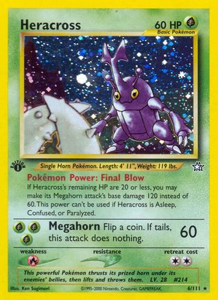 Heracross (6/111) 1st Edition Holofoil [Vintage: Neo Genesis] Pokemon Single Pokémon