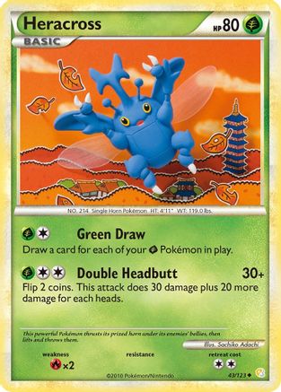 Heracross (43/123) Reverse Holofoil [HGSS: Base Set] Pokemon Single Pokémon