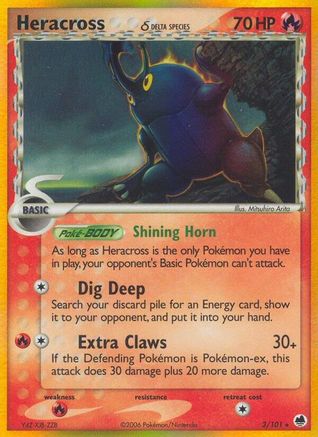 Heracross (Delta Species) (/101) Reverse Holofoil [EX: Dragon Frontiers] Pokemon Single Pokémon