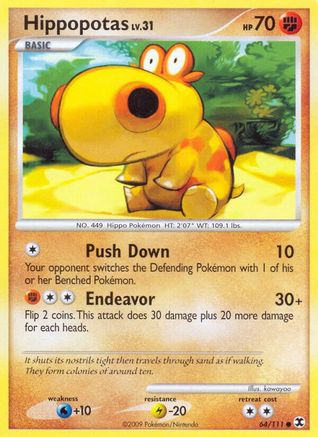 Hippopotas (/111) Reverse Holofoil [Platinum: Rising Rivals] Pokemon Single Pokémon
