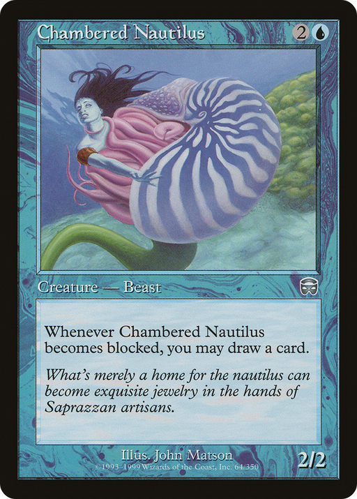 Chambered Nautilus (MMQ-064) [Mercadian Masques] MTG Single Wizards of the Coast