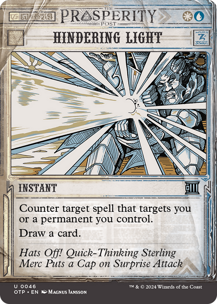 Hindering Light (OTP-046) [Breaking News] (Showcase) (Borderless) MTG Single Wizards of the Coast