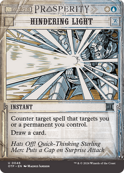 Hindering Light (OTP-046) [Breaking News] (Showcase) (Borderless) Foil MTG Single Wizards of the Coast