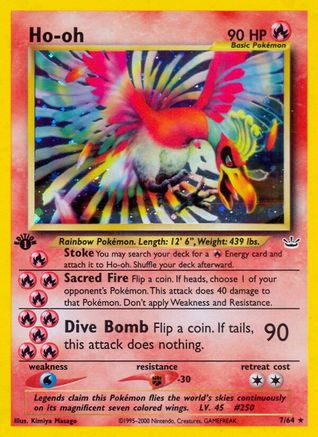 Ho-oh (7) (/64) 1st Edition Holofoil [Vintage: Neo Revelation] Pokemon Single Pokémon