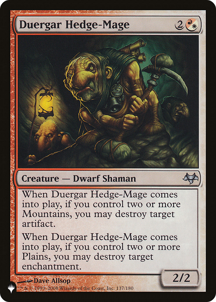 Duergar Hedge-Mage (LIST-EVE-137) [Mystery Booster] The List MTG Single Wizards of the Coast