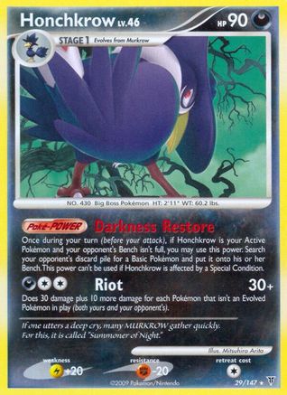 Honchkrow (29/147) - [Platinum: Supreme Victors] Reverse Holofoil Pokemon Single Pokémon
