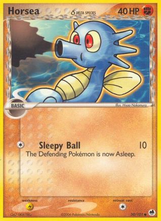 Horsea - 050/101 (Delta Species) (50/101) Reverse Holofoil [EX: Dragon Frontiers] Pokemon Single Pokémon