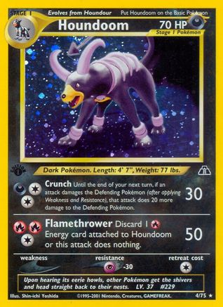 Houndoom (4) (/75) 1st Edition Holofoil [Vintage: Neo Discovery] Pokemon Single Pokémon