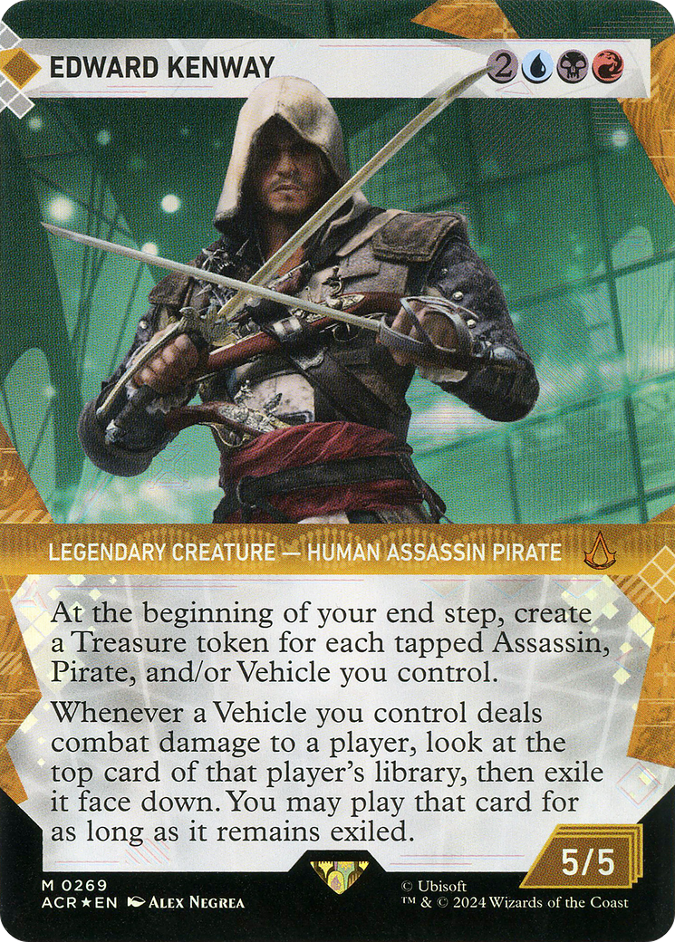 Edward Kenway (Textured Foil) (ACR-269) [Assassin's Creed] (Showcase) (Borderless) Foil MTG Single Wizards of the Coast
