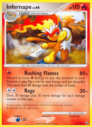 Infernape (/127) Reverse Holofoil [Platinum: Base set] Pokemon Single Pokémon