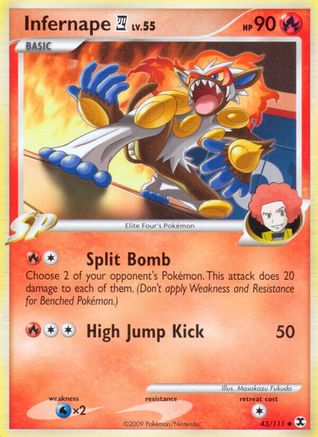 Infernape E4 (43/111) Reverse Holofoil [Platinum: Rising Rivals] Pokemon Single Pokémon