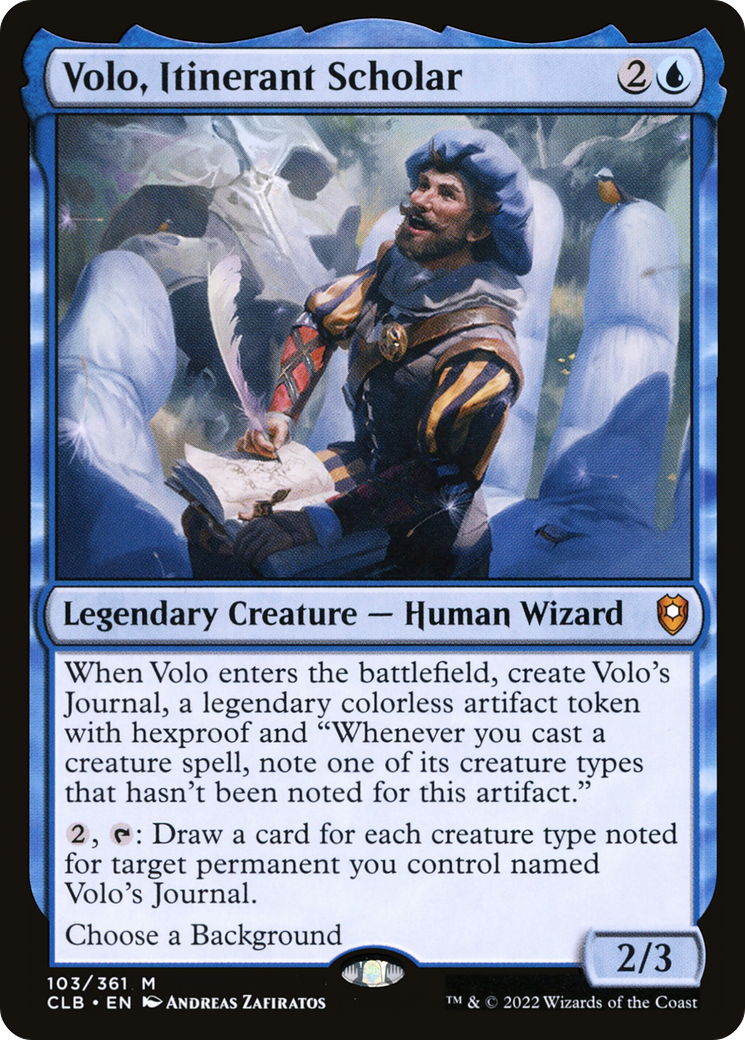 Volo, Itinerant Scholar (CLB-103) [Commander Legends: Battle for Baldur's Gate] MTG Single Wizards of the Coast