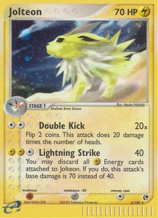Jolteon 6/100 Holofoil [EX: Sandstorm] Pokemon Single Pokémon