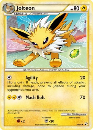 Jolteon (28/90) [HGSS: Undaunted] Pokemon Single Pokémon