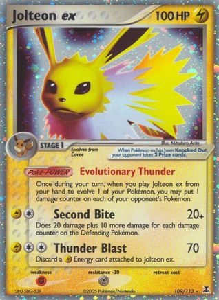 Jolteon ex (109/113) Holofoil [EX: Delta Species] Pokemon Single Pokémon