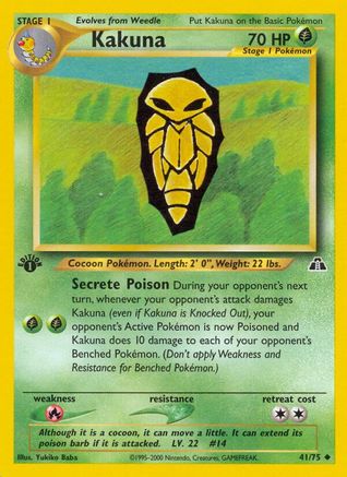 Kakuna (41/75) 1st Edition [Vintage: Neo Discovery] Pokemon Single Pokémon