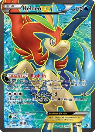 Keldeo EX (142 Full Art) (/149) Holofoil [BW: Boundaries Crossed] Pokemon Single Pokémon