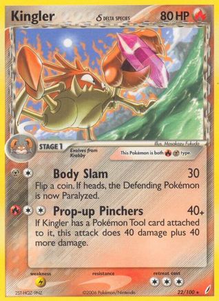 Kingler (Delta Species) (/100) Reverse Holofoil [EX: Crystal Guardians] Pokemon Single Pokémon