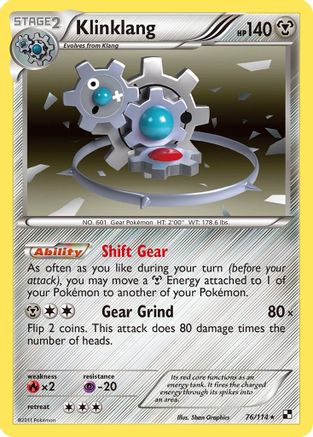 Klinklang (76/114) - [BW: Base Set] Holofoil Pokemon Single Pokémon