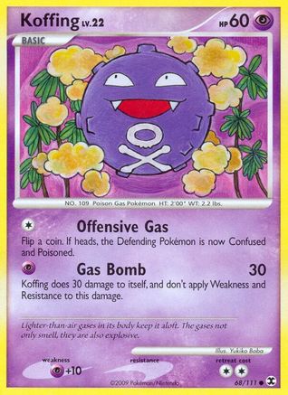 Koffing (68/111) Reverse Holofoil [Platinum: Rising Rivals] Pokemon Single Pokémon