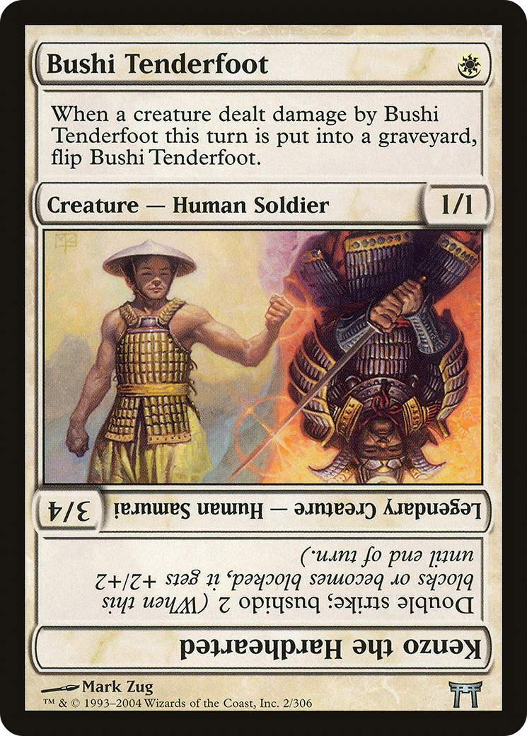 Bushi Tenderfoot // Kenzo the Hardhearted (CHK-002) [Champions of Kamigawa] MTG Single Wizards of the Coast