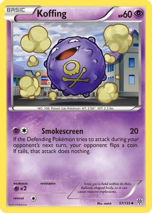 Koffing (57) (/135) Reverse Holofoil [BW: Plasma Storm] Pokemon Single Pokémon