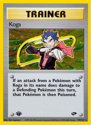 Koga (19/132) 1st Edition Holofoil [Vintage: Gym Challenge] Pokemon Single Pokémon