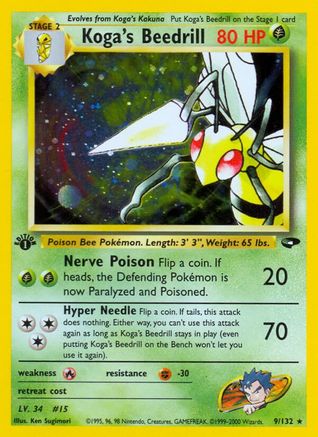 Koga's Beedrill (9/132) 1st Edition Holofoil [Vintage: Gym Challenge] Pokemon Single Pokémon