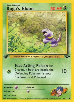 Koga's Ekans (77/132) 1st Edition [Vintage: Gym Challenge] Pokemon Single Pokémon