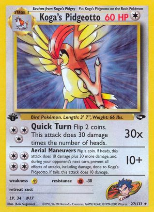 Koga's Pidgeotto (27/132) 1st Edition [Vintage: Gym Challenge] Pokemon Single Pokémon
