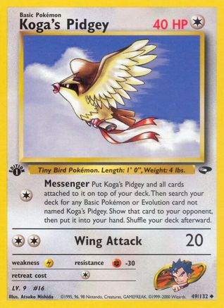 Koga's Pidgey (49/132) 1st Edition [Vintage: Gym Challenge] Pokemon Single Pokémon