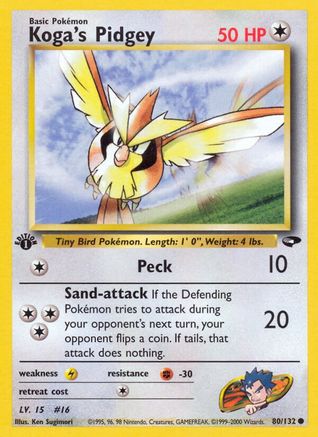 Koga's Pidgey (80/132) 1st Edition [Vintage: Gym Challenge] Pokemon Single Pokémon