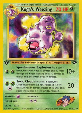 Koga's Weezing (50/132) 1st Edition [Vintage: Gym Challenge] Pokemon Single Pokémon