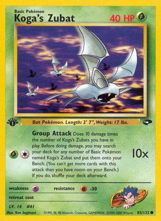 Koga's Zubat (83/132) 1st Edition [Vintage: Gym Challenge] Pokemon Single Pokémon