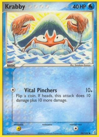 Krabby (54/100) Reverse Holofoil [EX: Crystal Guardians] Pokemon Single Pokémon