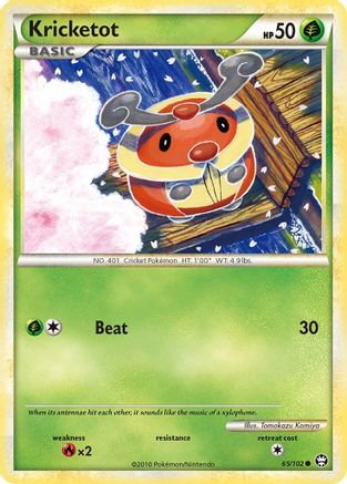 Kricketot (65/102) Reverse Holofoil [HGSS: Triumphant] Pokemon Single Pokémon