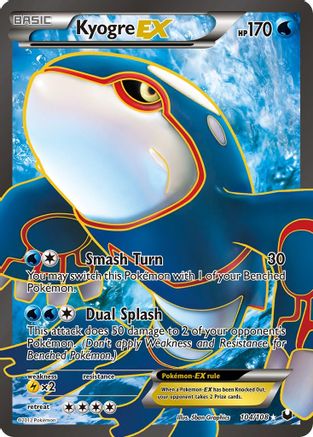 Kyogre EX (104 Full Art) (/108) Holofoil [BW: Dark Explorers] Pokemon Single Pokémon