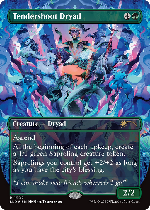 Tendershoot Dryad (SLD-1902) [Secret Lair] Drop (Borderless) Foil MTG Single Wizards of the Coast