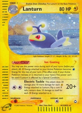 Lanturn (H15) (/147) Holofoil [Vintage: Aquapolis] Pokemon Single Pokémon