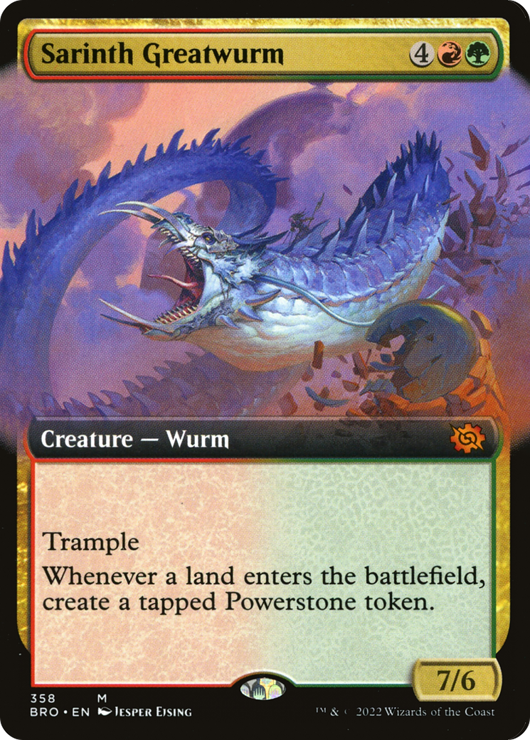Sarinth Greatwurm (BRO-358) [The Brothers' War] (Extended Art) MTG Single Wizards of the Coast