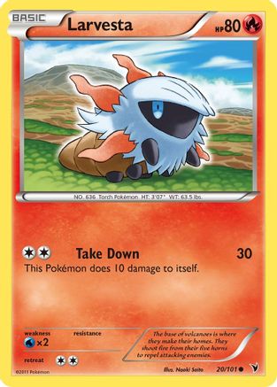 Larvesta (20) (/101) [BW: Noble Victories] Pokemon Single Pokémon