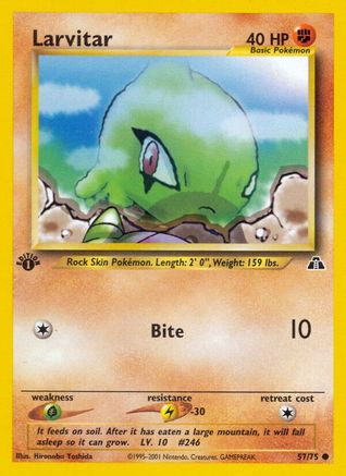 Larvitar (57/75) 1st Edition [Vintage: Neo Discovery] Pokemon Single Pokémon