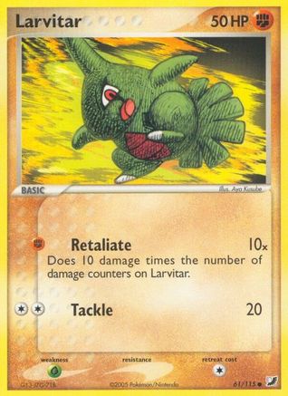 Larvitar (61/115) Reverse Holofoil [EX: Unseen Forces] Pokemon Single Pokémon
