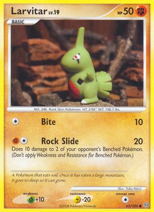 Larvitar (63/100) Reverse Holofoil [DP: Stormfront] Pokemon Single Pokémon