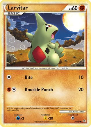 Larvitar (51) (/95) Reverse Holofoil [HGSS: Unleashed] Pokemon Single Pokémon