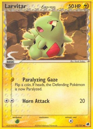 Larvitar (Delta Species) (52/101) Reverse Holofoil [EX: Dragon Frontiers] Pokemon Single Pokémon