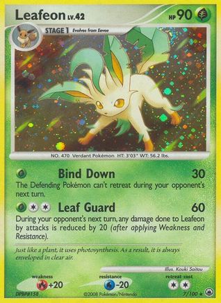 Leafeon (7) (/100) Reverse Holofoil [DP: Majestic Dawn] Pokemon Single Pokémon
