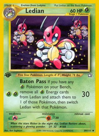 Ledian (39/111) 1st Edition [Vintage: Neo Genesis] Pokemon Single Pokémon